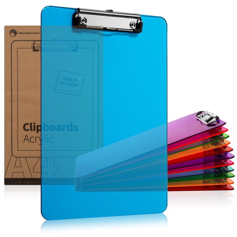 Office Solutions Direct Plastic Clipboards with Low Profile Clip (Set of 12) - 12.5 x 9 Inch Multi Color, Holds 100 Sheets - Image 1
